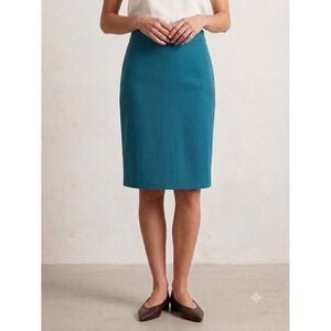 Pendleton Pencil Skirt Womens‎ 4 Teal Blue Virgin Wool High Waist Pleated USA